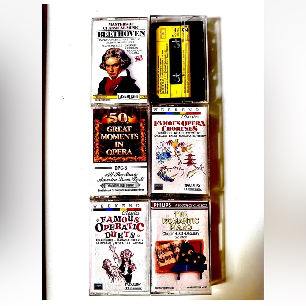 VINTAGE Classical & Opera Music Cassette Tapes Lot Of 6 Beethoven Bach Schubert